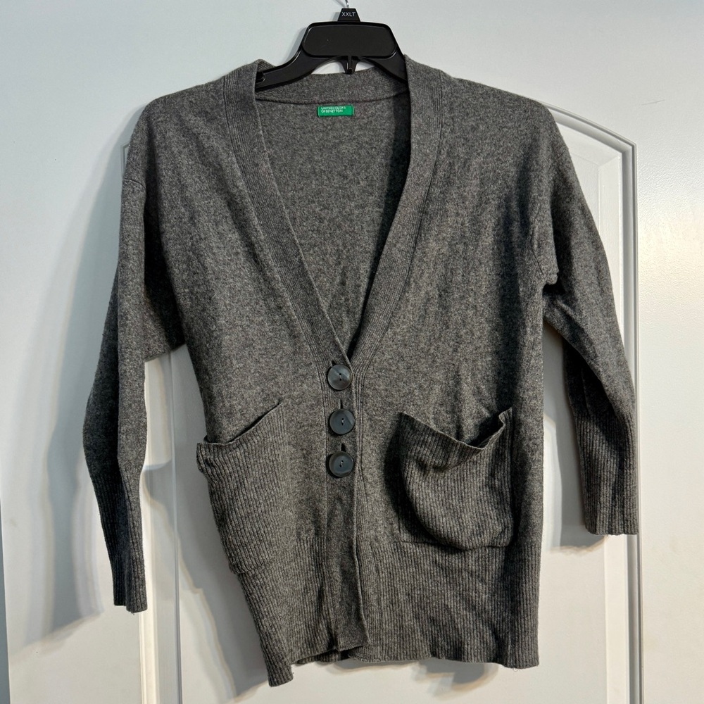 United Colors of Benetton‎ Gray Wool Cardigan